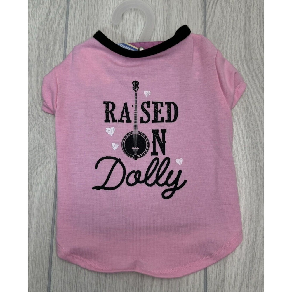 Doggy Parton Pet Shirt "Raised On Dolly"‎ Pink Size Small - NEW